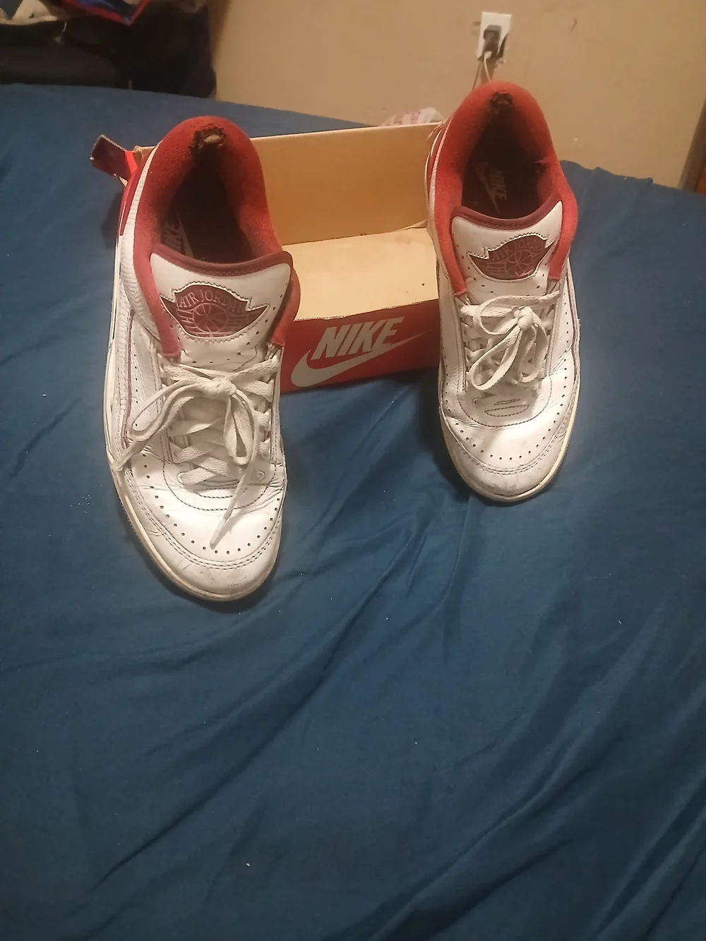 Nike Air Jordan White and Red Sneakers
